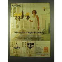 1975 Thomas Lighting Fixtures Ad - Begin Decorating