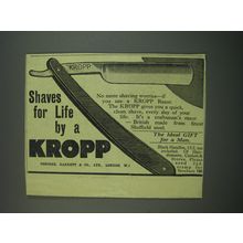 1949 Kropp Razor Ad - Shaves for life by a kropp