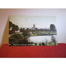 CATHEDRAL FROM RVER, GLOUCESTER. used antique postcard 1906 postmark =