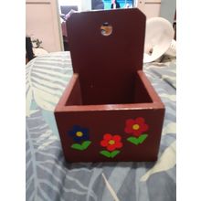 wooden hanging holder, plant pot, knick knacks whatever20 H x 14 W x 15cm L
