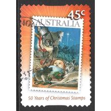 AUSTRALIA 2007: 50 YEARS OF CHRISTMAS STAMPS - 45c NATIVITY 1990 USED (G5)