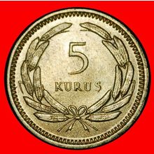 Ⰶ CRESCENT ERROR (1949-1957): TURKEY ★ 5 KURUSHES 1957 RARE★LOW START★NO RESERVE