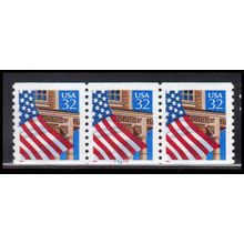2913v 32c U.S. Flag Over Porch Very Fine MNH LGG PNC 22222/3 PA3478