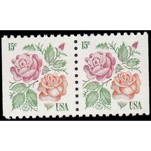 1737 15c Roses Fine MNH Dry Gum BPS Hor Pair V4884