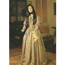 Pauline De Bush Fashion Postcard 1840 Victorian Black Bonnet Ermine Muff