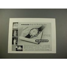 1954 Movado Chronometer Watch Ad - World on Time