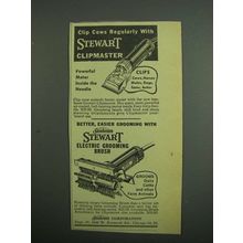 1954 Stewart Clipmaster and Electric Grooming Brush Ad