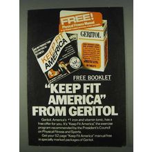 1978 Geritol Medicine Ad - Keep Fit America