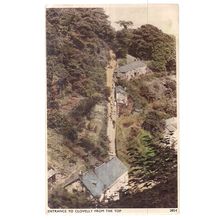 ENTRANCE TO CLOVELLY FROM TOP, DEVON vintage postcard E A Sweetman 1947 pm =