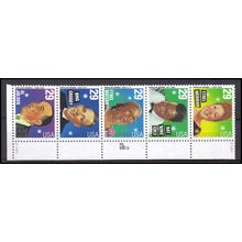 2849-2853 29c Popular Singers Very Fine MNH Strip of 5 P#S LR S111111 L01738