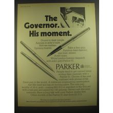 1967 Parker 61 Pen Ad - The Governor. His moment.