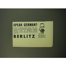 1950 Berlitz School of Language Ad - Speak German?
