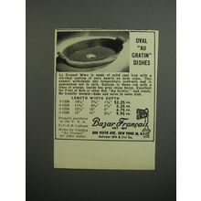 1952 Bazar Francais Le Creuset Ware Ad - Oval Au Gratin Dishes