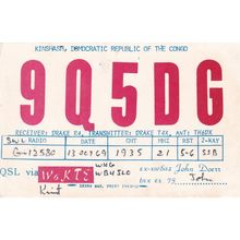 Kinshash The Congo Africa 1960s Amateur Radio QSL Card