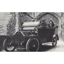 Panhard Old Car Outside Framlingham Castle Suffolk Postcard