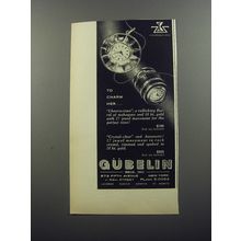 1956 Gubelin Cheerio-time and Crystal-Clear Watches Ad - To charm her