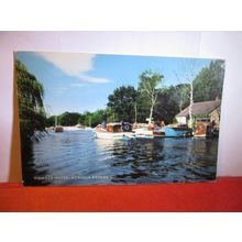 WOMACK WATER, NORFOLK BROADS used postcard by J. Salmon 1973 pm #