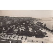 Santander Harbour Spain Old Real Photo Boats Aerial Postcard
