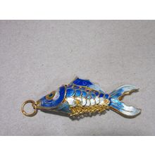 Vintage Cloisonne Enamel Fish Koi Articulated 2"