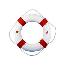 Classic White Decorative Lifering with Red Bands 20""