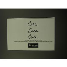 1992 Leukemia Society of America Advertisement - Care Care Cure