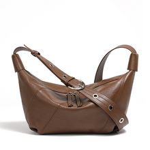 Ladies' Genuine Leather Shell Bag Brown