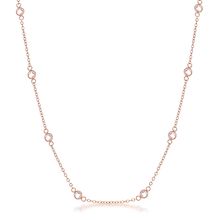 16 Rhodium Plated Clear CZ Round Bezel Saturn Necklace