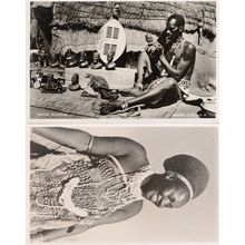 Native Sculptor African Wood Carving Crafts 2x Old Postcard s