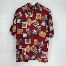 Aureus Golf Print Shirt Men’s Small Silk Cotton Blend Hawaiian Theme Button-Up