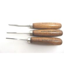 3 Ramelson Bent Veiner Line 60 Degree V Checkering Wood Carving Hand Chisel Tool