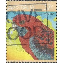 AUSTRALIA, BIRDS, Crimson Rosella, yellow 1994, 37mm, #2