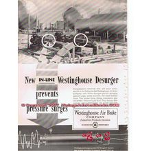 WESTINGHOUSE AIR BRAKE COMPANY 1955 oil refinery desurger vintage ad