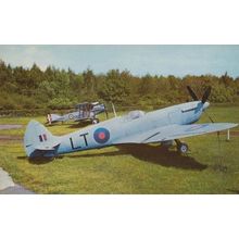 Bristol Fighter Vickers Spitfire Plane Biggleswade Bedfordshire 1970s Postcard