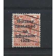 Ireland.SG34 2d Orange.Die Unchecked.Fine Used.Oct24c
