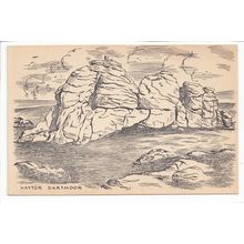 Haytor Rocks Dartmoor Devon Old Sketch Postcard