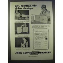 1946 Johns-Manville Fireblok Ad - All These Advantages