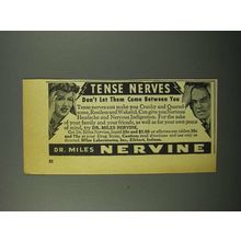 1946 Dr. Miles Nervine Ad - Tense Nerves