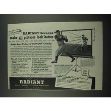 1947 Radiant DL Screen Ad - Make All Pictures Look Better