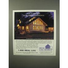 1990 Real Log Homes Ad - Local service worldwide experience