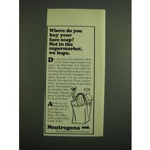 1971 Neutrogena Soap Advertisement - Where do you buy your face soap?