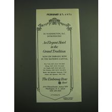 1971 The Embassy Row Hotel Advertisement - In Washington, D.C.