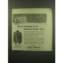 1949 Paul Stuart Southwick Suits Ad - They're blushing in the Shetland Islands