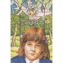 Taurus Child By Stained Glass Window Rare Horoscope Postcard