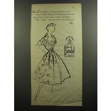 1952 Henri Bendel Young-Timers Dress Ad - figure on extra-curricular fun