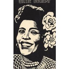 Billie Holiday Jazz Singer Linoleum Cut Rare Painting Postcard