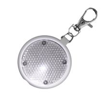White Round Personal Safety Emergency Keychain Set Flashlight Blinkers