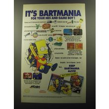 1992 Acclaim Video Games Ad - Bart vs. the World; Escape from Camp Deadly