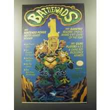 1992 Tradewest Battletoads Video Game Ad - 1991 Nintendo Power Nester Award