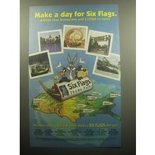 1993 Six Flags Theme Parks Ad - Make a day for Six Flags. Bigger than Disneyland