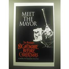 1993 Tim Burton's The Nightmare before Christmas Movie Ad - Meet the Mayor
